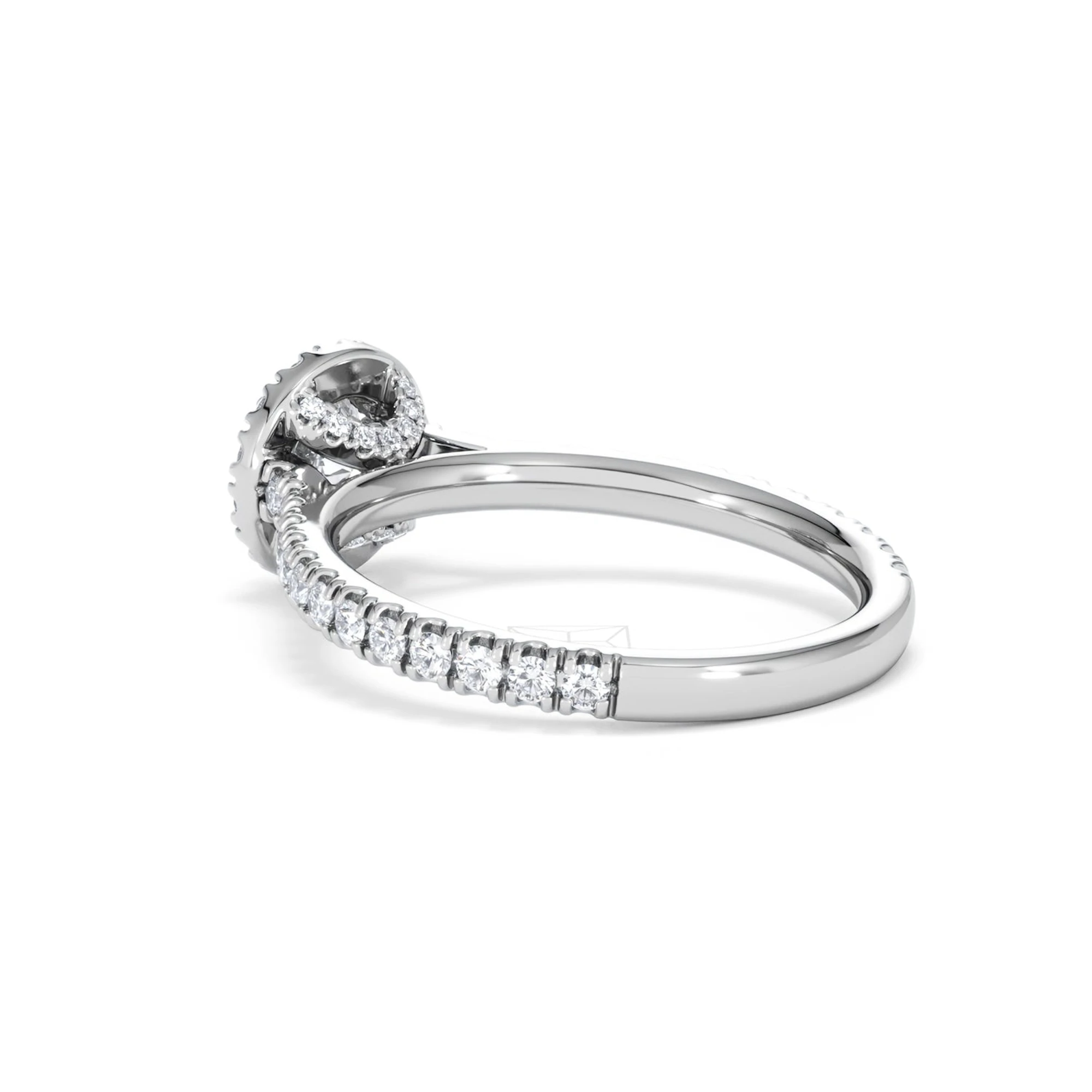 Reina Lab Diamond Halo Engagement Ring in 18K White Gold 1.10ct F/VS1