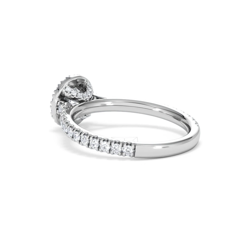 Reina Diamond Halo Engagement Ring in 18K White Gold 1.10ct G/SI2