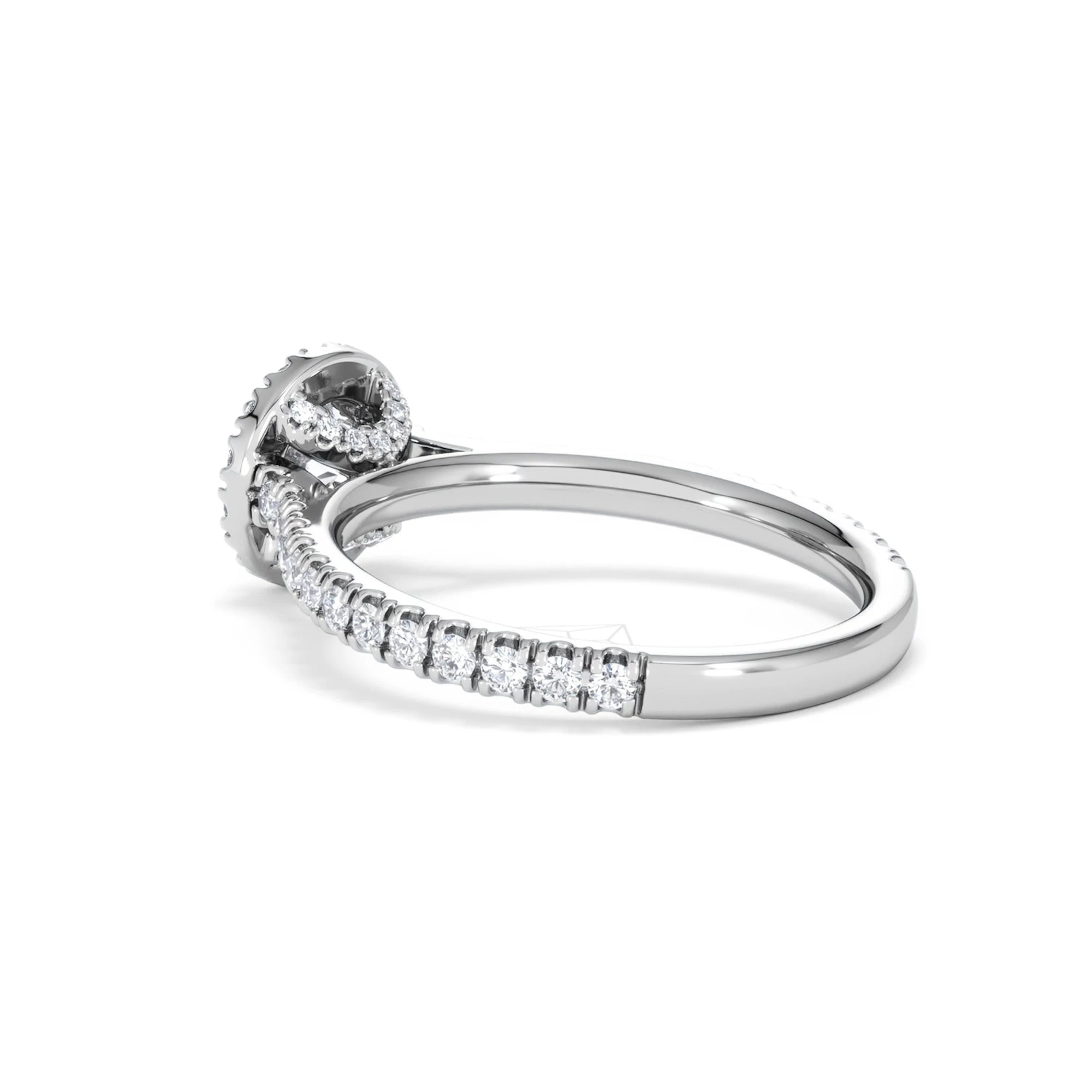 Reina Lab Diamond Halo Engagement Ring in 18K White Gold 1.10ct F/VS1