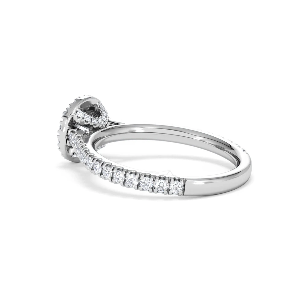 Reina Lab Diamond Halo Engagement Ring in Platinum 1.10ct F/VS1
