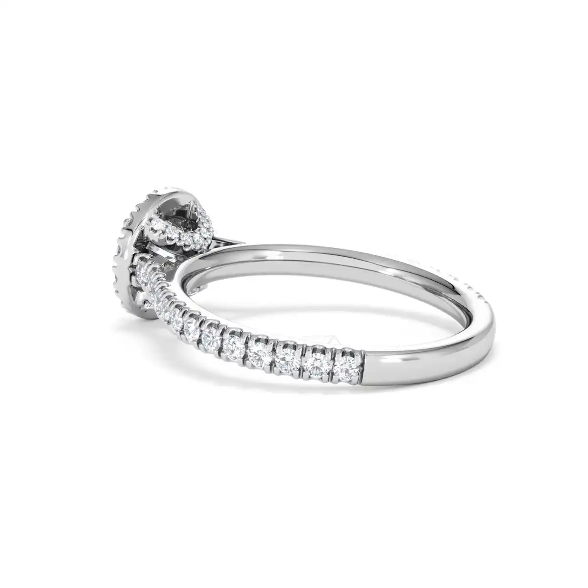 Reina Lab Diamond Halo Engagement Ring in 18K White Gold 1.10ct F/VS1