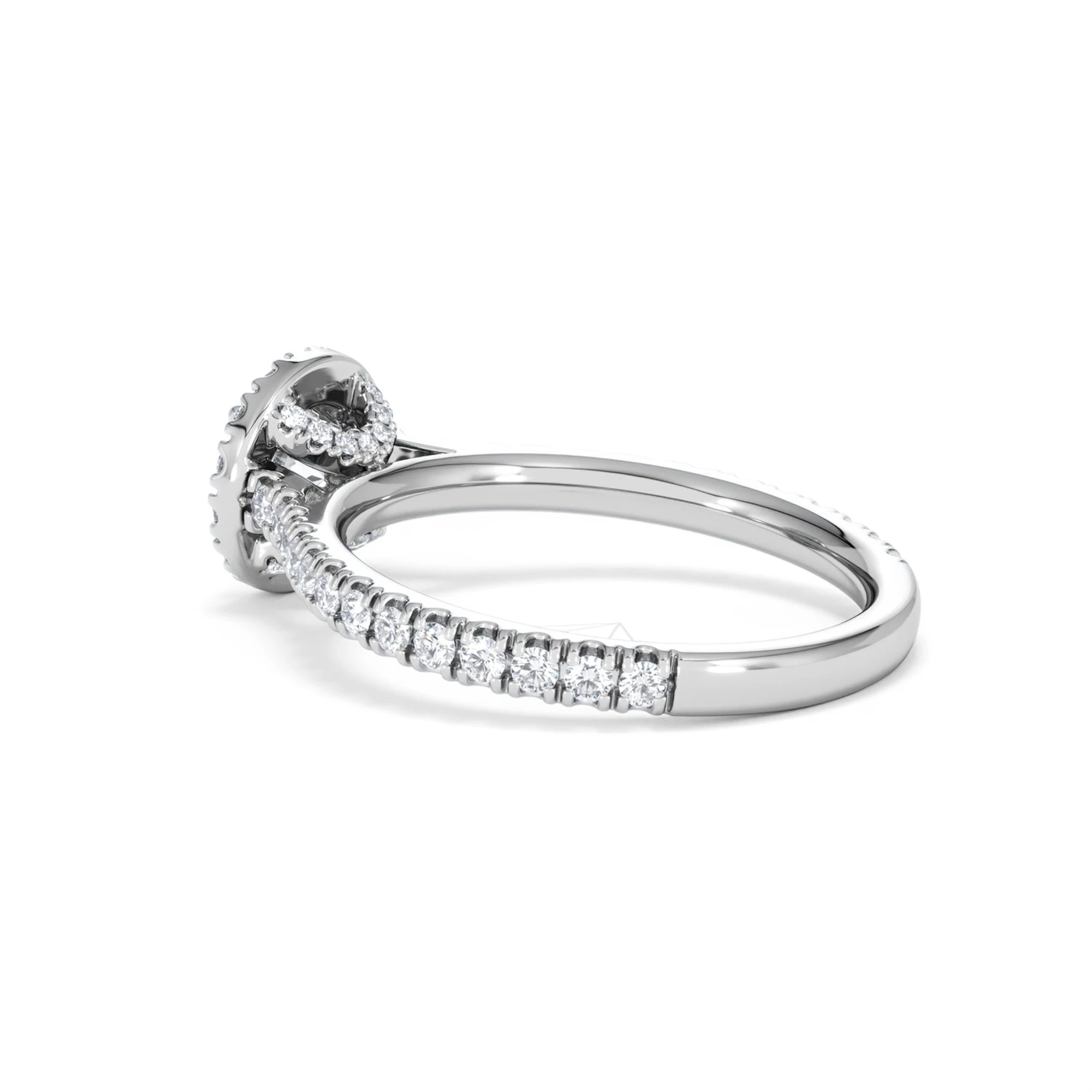 Reina Lab Diamond Halo Engagement Ring in 18K White Gold 1.10ct F/VS1