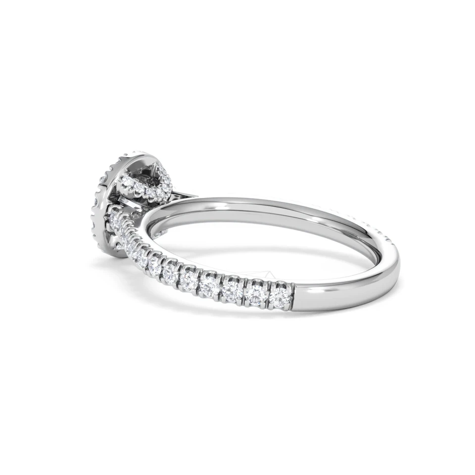 Reina Diamond Halo Engagement Ring in Platinum 1.10ct G/SI2
