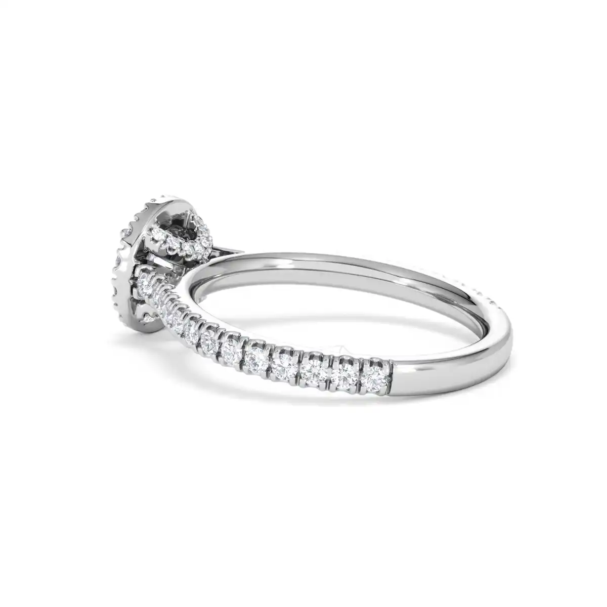 Reina Lab Diamond Halo Engagement Ring in 18K White Gold 1.10ct F/VS1