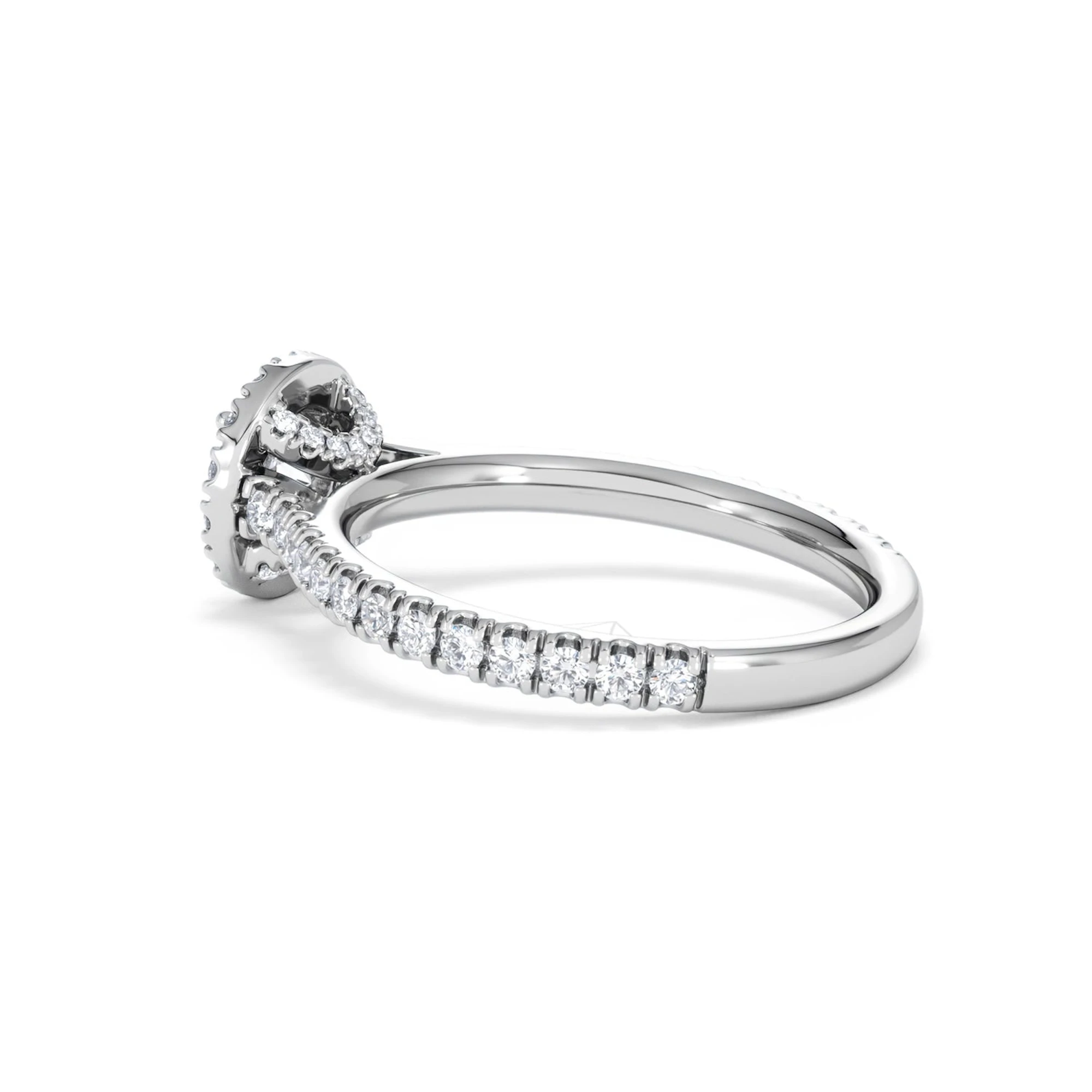 Reina Lab Diamond Halo Engagement Ring in 18K White Gold 1.10ct F/VS1