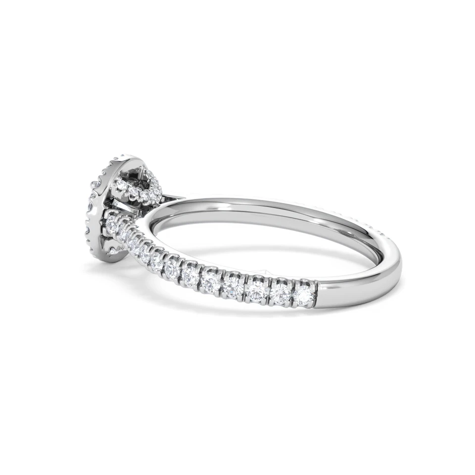 Reina Diamond Halo Engagement Ring in 18K White Gold 1.10ct G/SI2