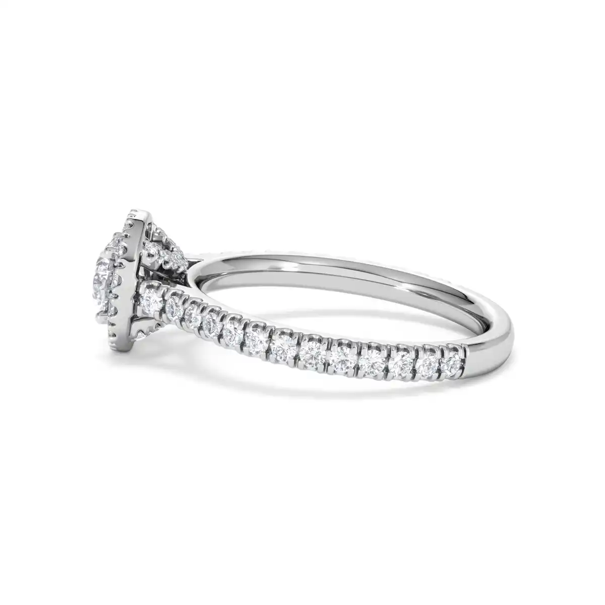 Reina Lab Diamond Halo Engagement Ring in 18K White Gold 1.10ct F/VS1