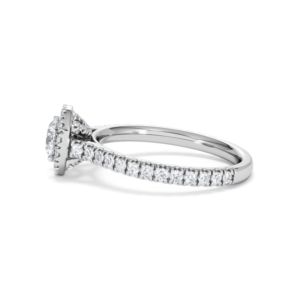 Reina Lab Diamond Halo Engagement Ring in Platinum 1.10ct F/VS1