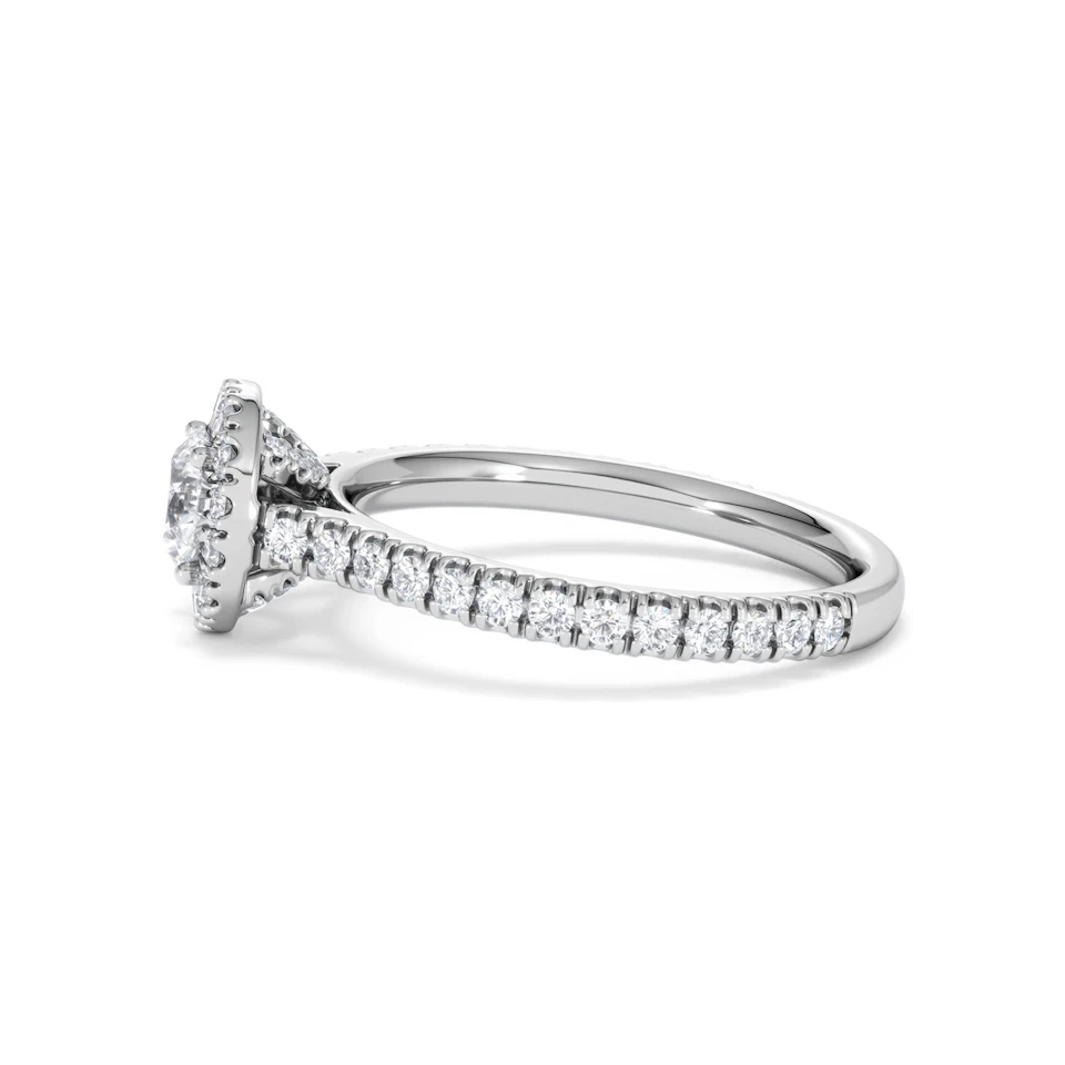 Reina Diamond Halo Engagement Ring in Platinum 1.10ct G/SI2