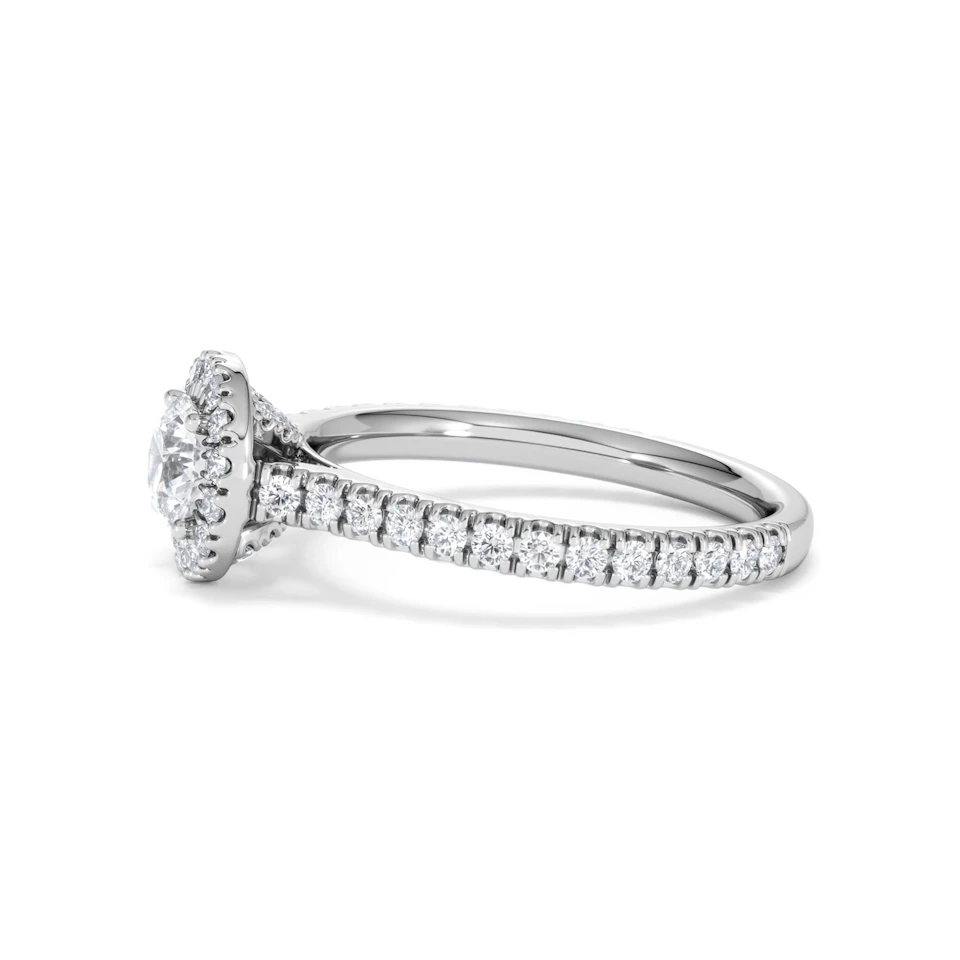 Reina Lab Diamond Halo Engagement Ring in Platinum 1.10ct F/VS1