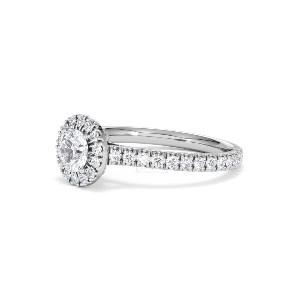 Reina Lab Diamond Halo Engagement Ring in Platinum 1.10ct F/VS1