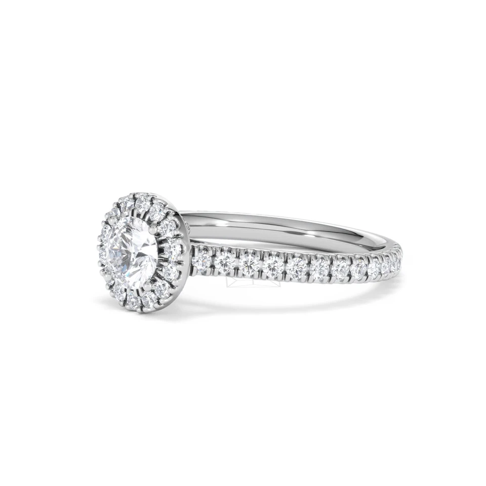 Reina Diamond Halo Engagement Ring in Platinum 1.10ct G/SI2