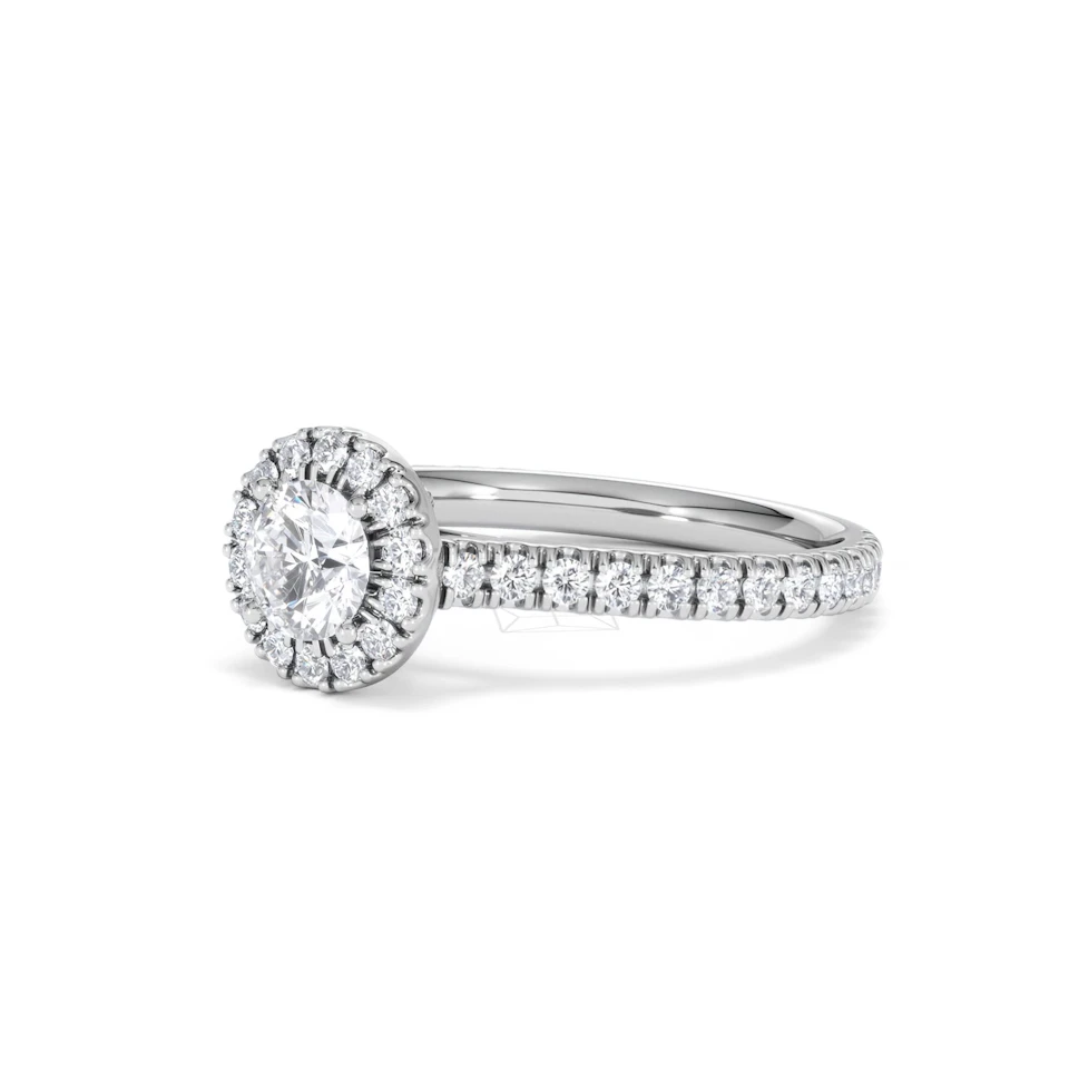 Reina Lab Diamond Halo Engagement Ring in Platinum 1.10ct F/VS1