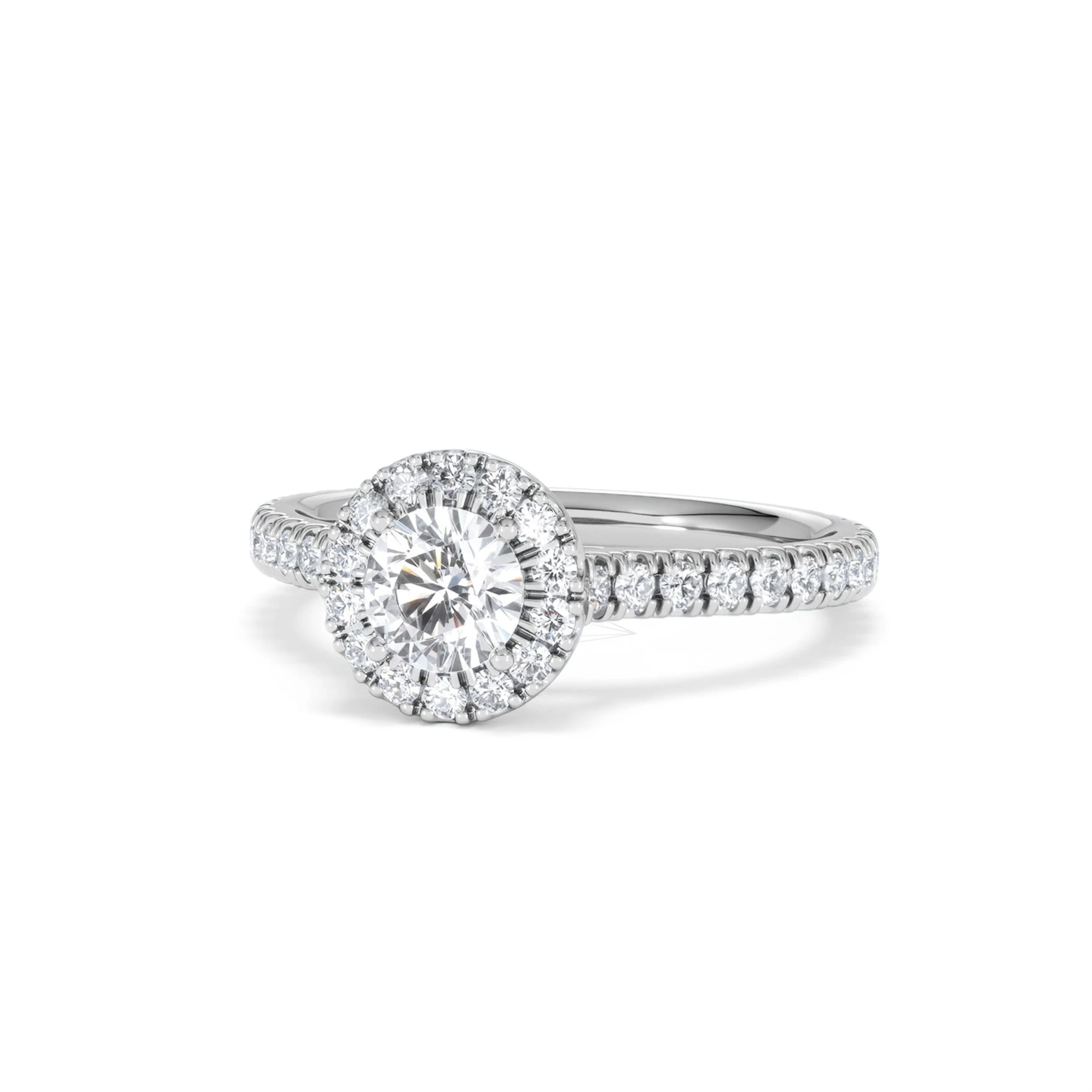 Reina Lab Diamond Halo Engagement Ring in 18K White Gold 1.10ct F/VS1