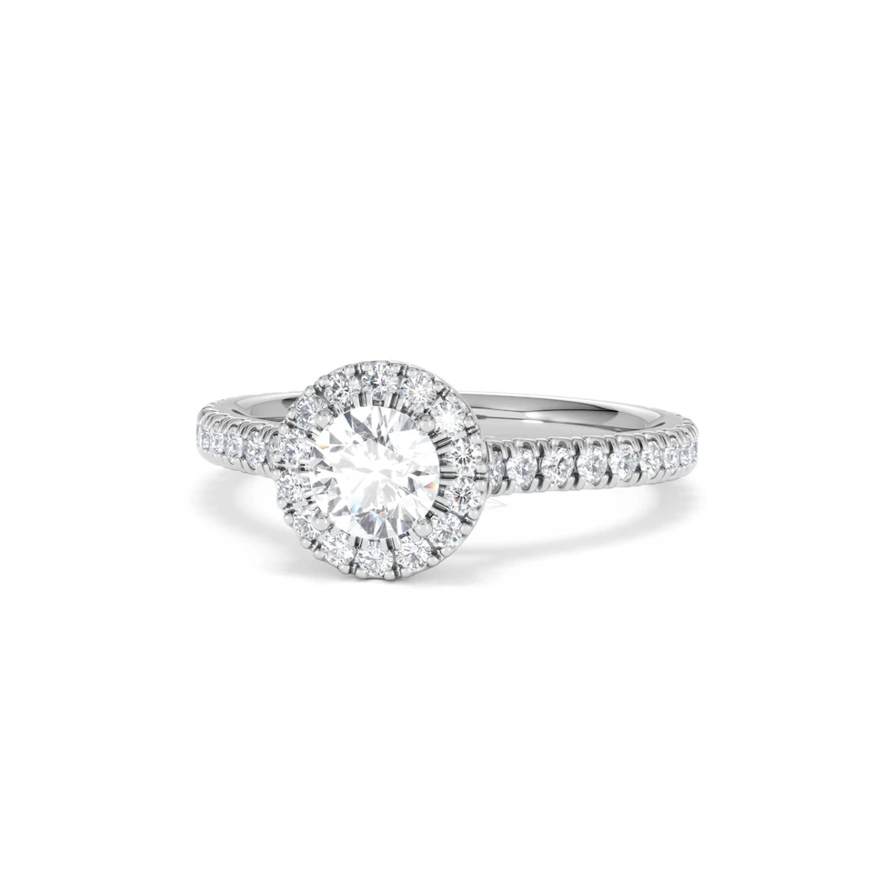 Reina Lab Diamond Halo Engagement Ring in Platinum 1.10ct F/VS1