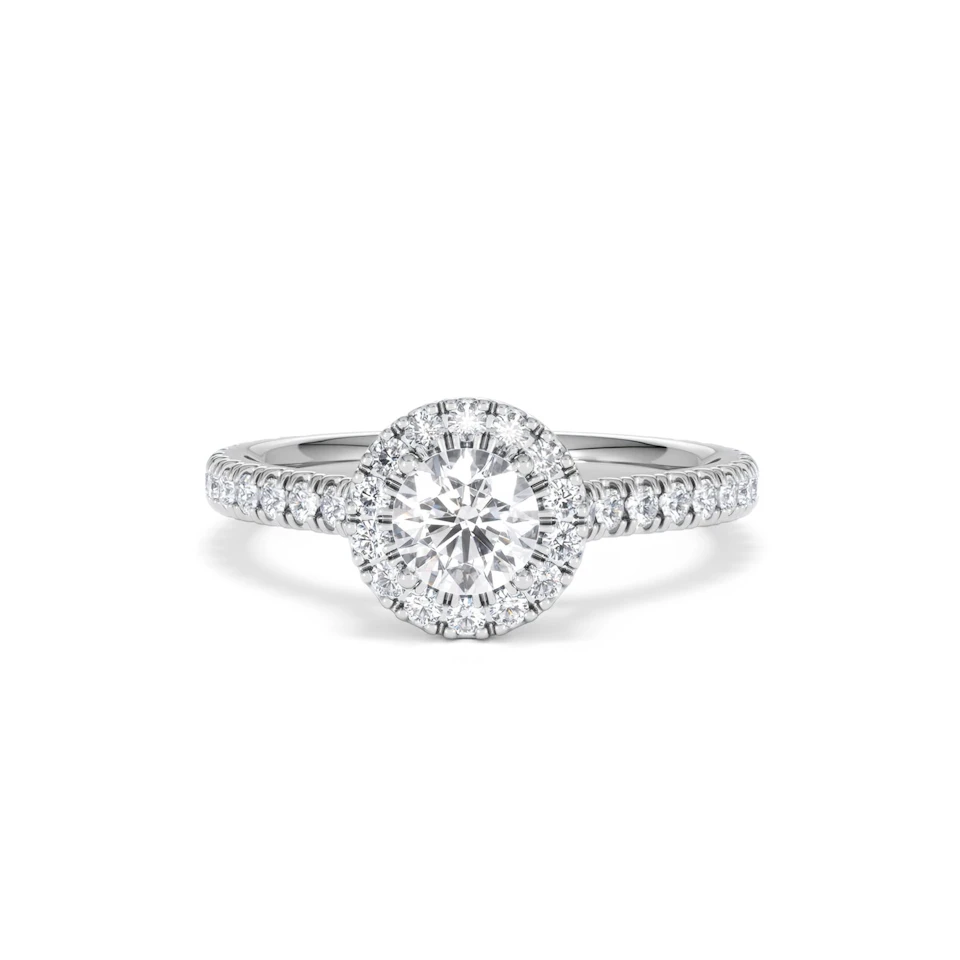 Reina Lab Diamond Halo Engagement Ring in Platinum 1.10ct F/VS1