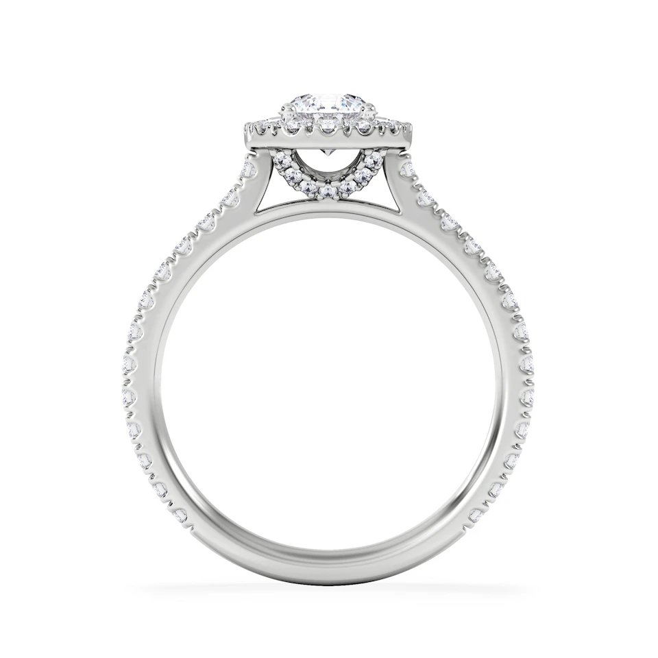 Reina Lab Diamond Halo Engagement Ring in Platinum 1.10ct F/VS1