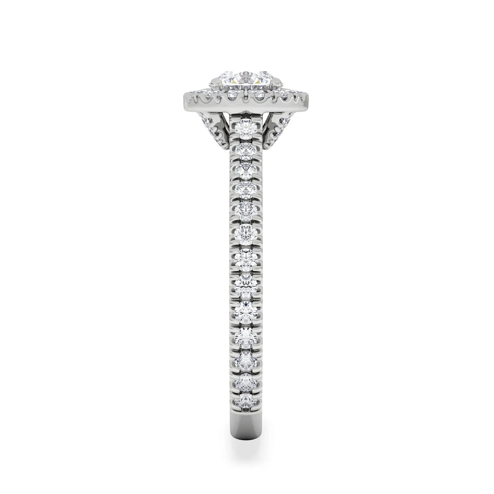 Reina Diamond Halo Engagement Ring in Platinum 1.10ct G/SI2