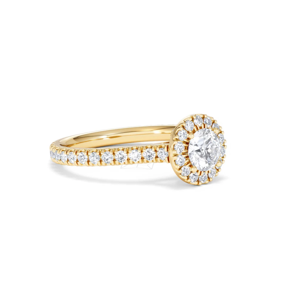 Reina Lab Diamond Halo Engagement Ring in 18K Gold 1.10ct F/VS1