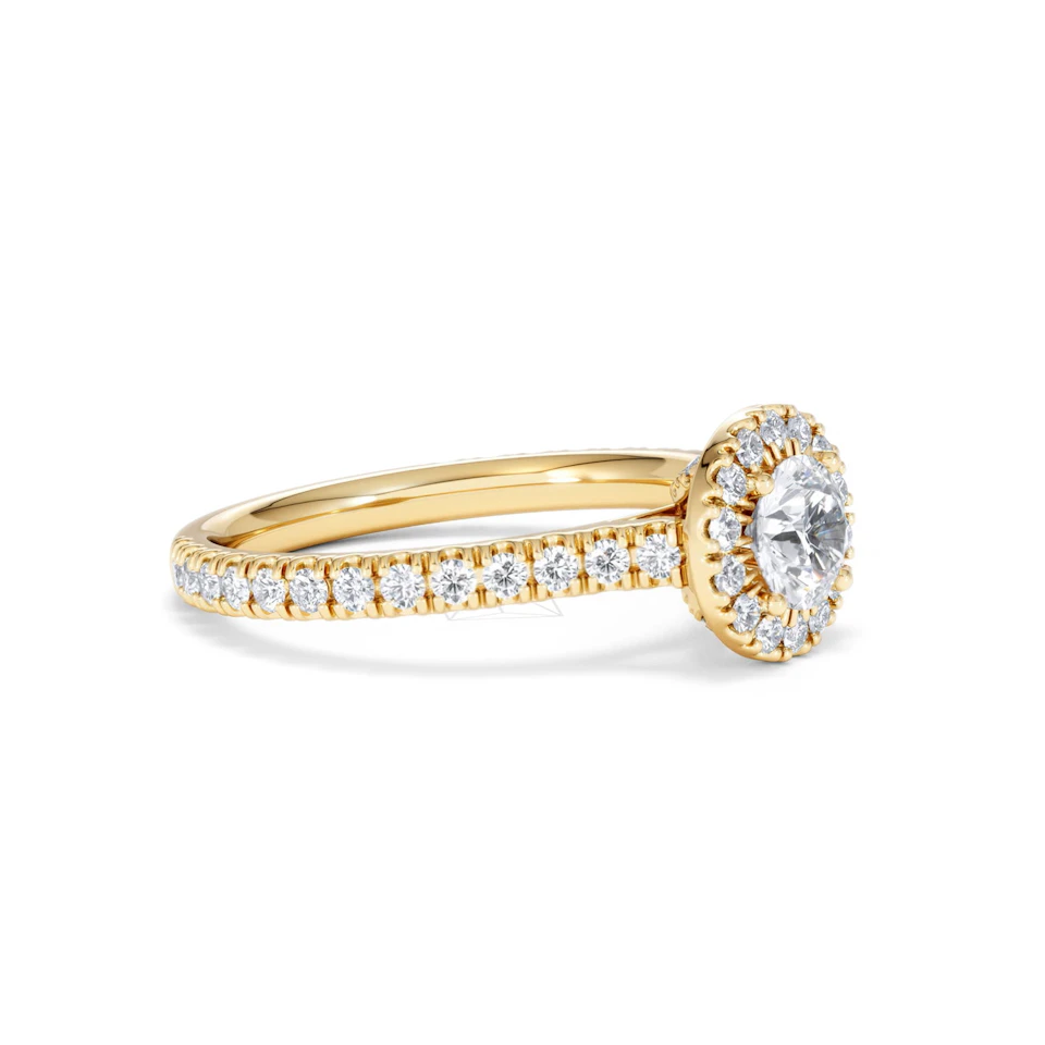 Reina Lab Diamond Halo Engagement Ring in 18K Gold 1.10ct F/VS1
