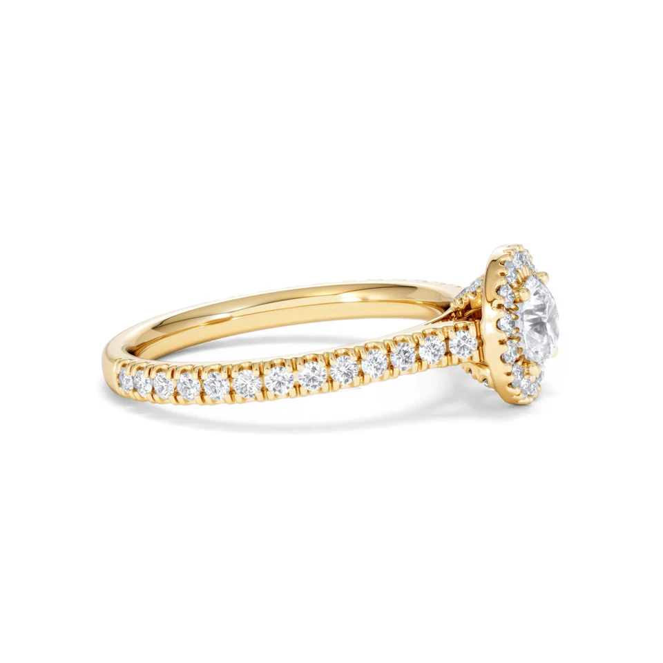 Reina Lab Diamond Halo Engagement Ring in 18K Gold 1.10ct F/VS1