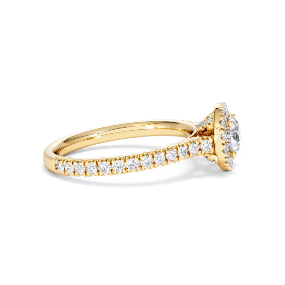 Reina Lab Diamond Halo Engagement Ring in 18K Gold 1.10ct F/VS1
