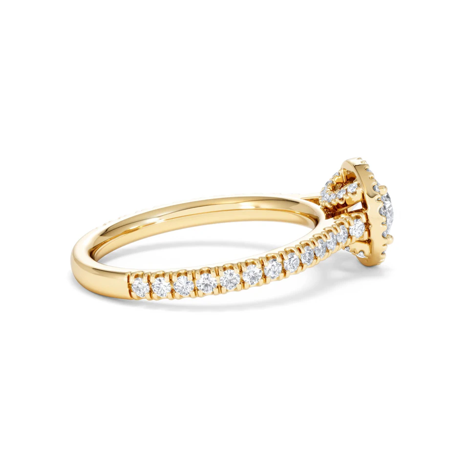 Reina Lab Diamond Halo Engagement Ring in 18K Gold 1.10ct F/VS1