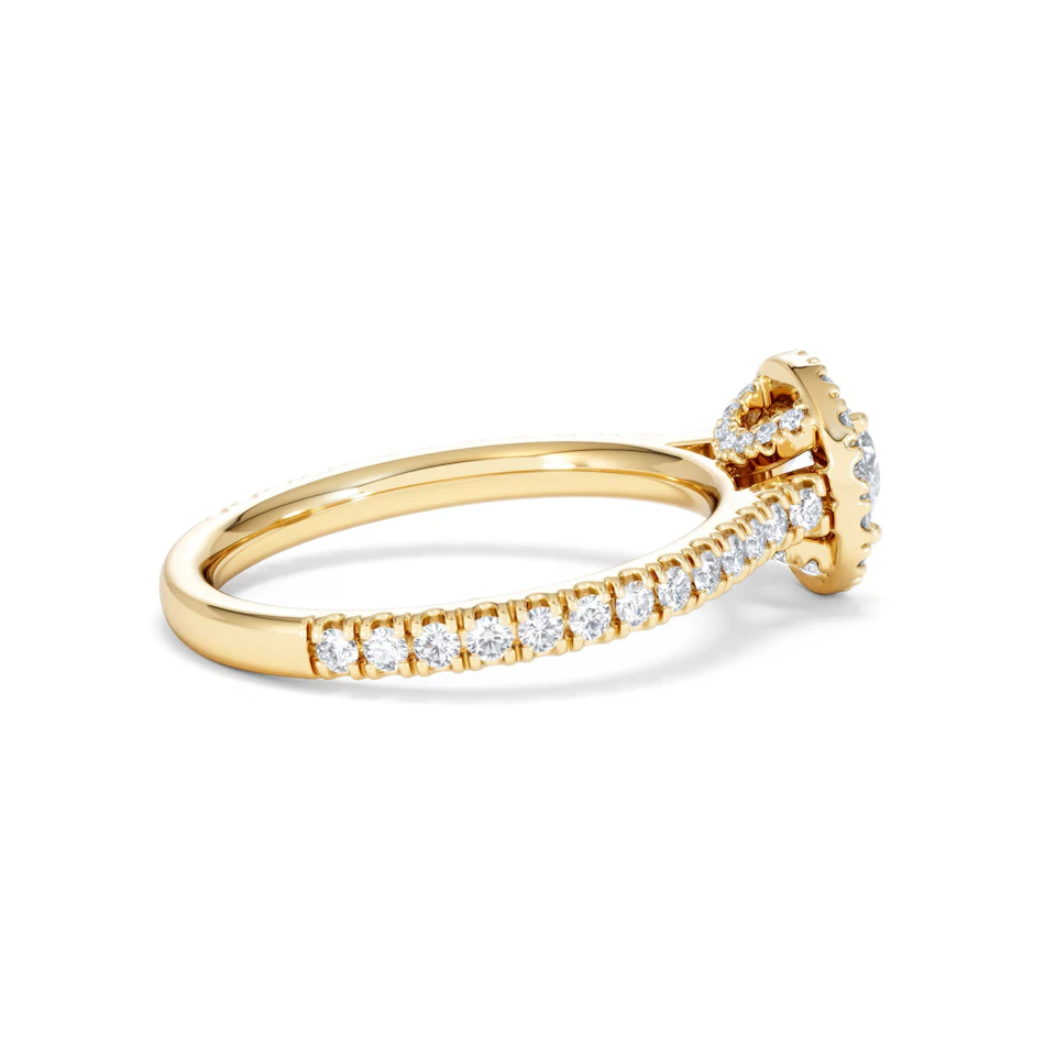 Reina Lab Diamond Halo Engagement Ring in 18K Gold 1.10ct F/VS1