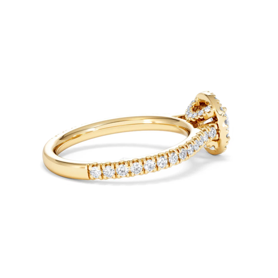 Reina Lab Diamond Halo Engagement Ring in 18K Gold 1.10ct F/VS1