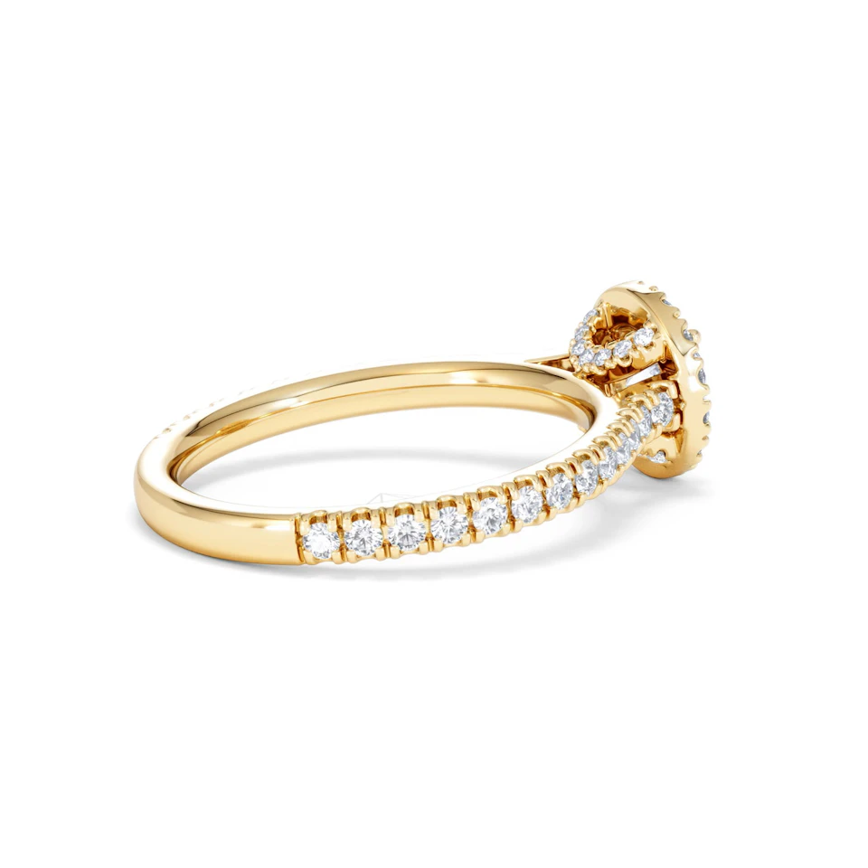 Reina Lab Diamond Halo Engagement Ring in 18K Gold 1.10ct F/VS1