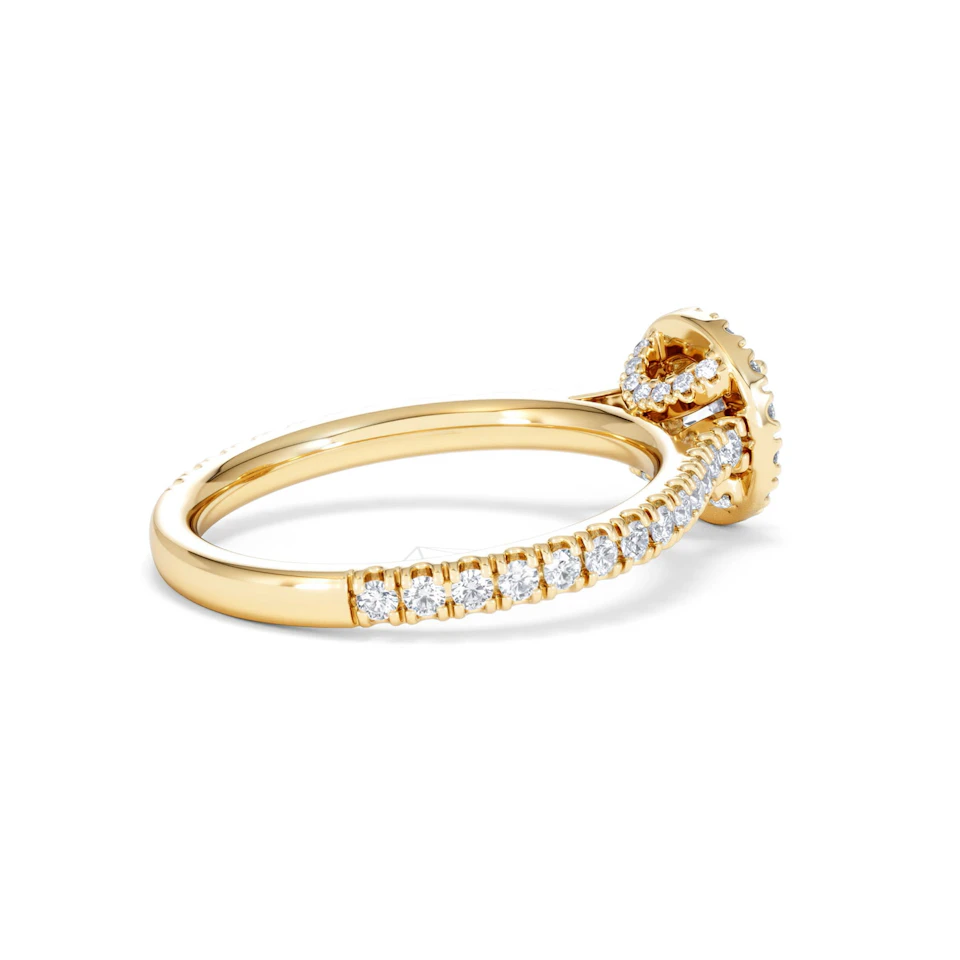 Reina Lab Diamond Halo Engagement Ring in 18K Gold 1.10ct F/VS1