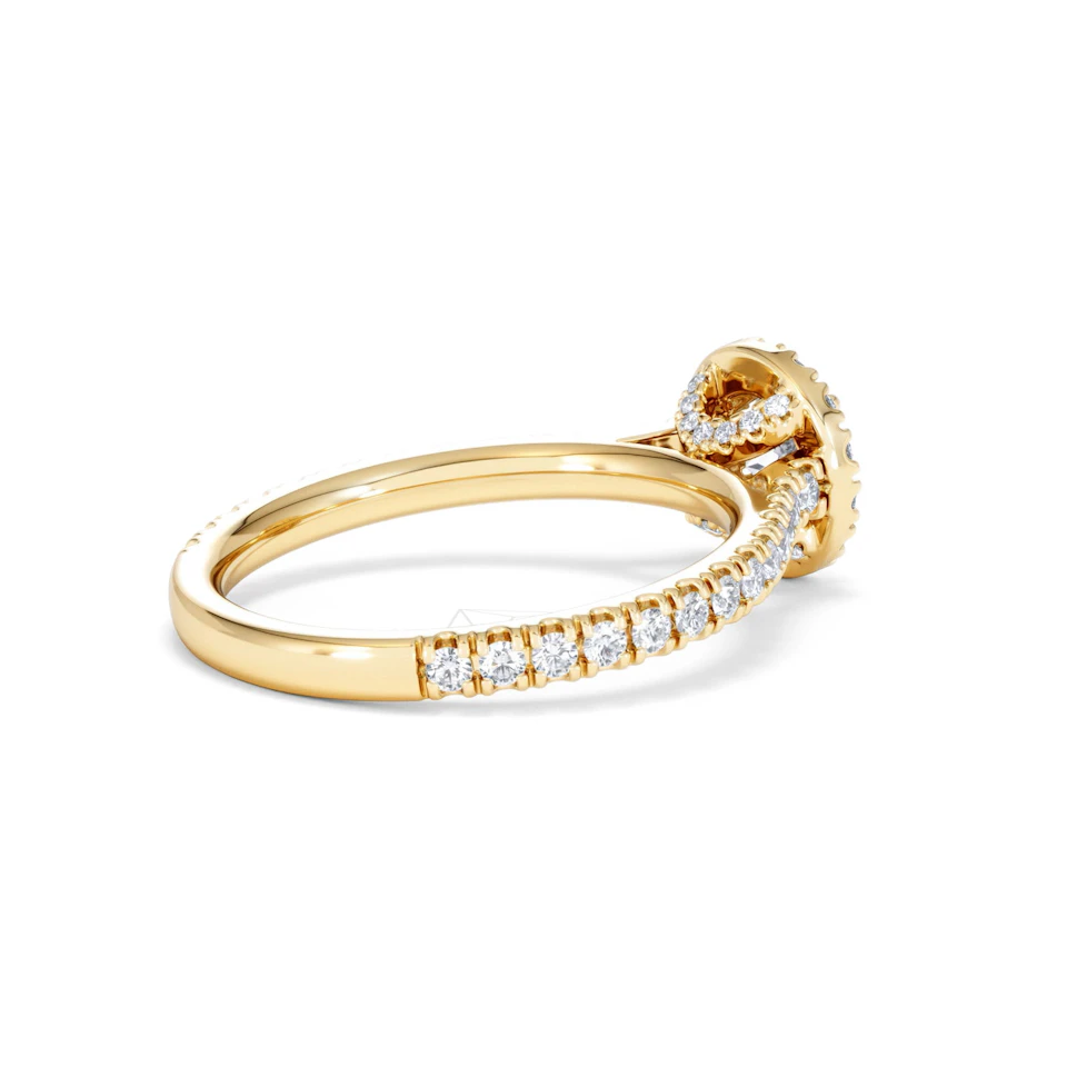 Reina Lab Diamond Halo Engagement Ring in 18K Gold 1.10ct F/VS1