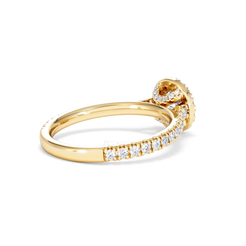 Reina Lab Diamond Halo Engagement Ring in 18K Gold 1.10ct F/VS1