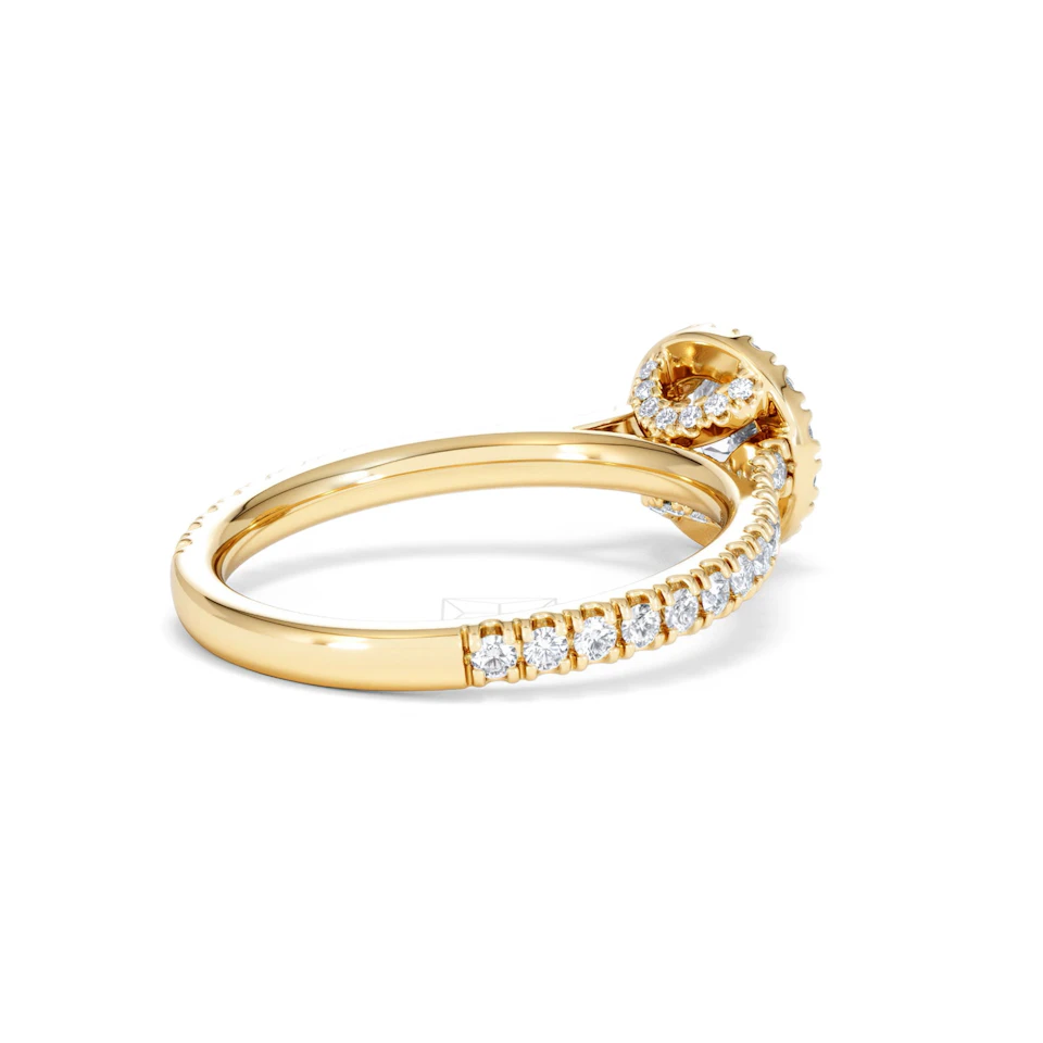 Reina Lab Diamond Halo Engagement Ring in 18K Gold 1.10ct F/VS1