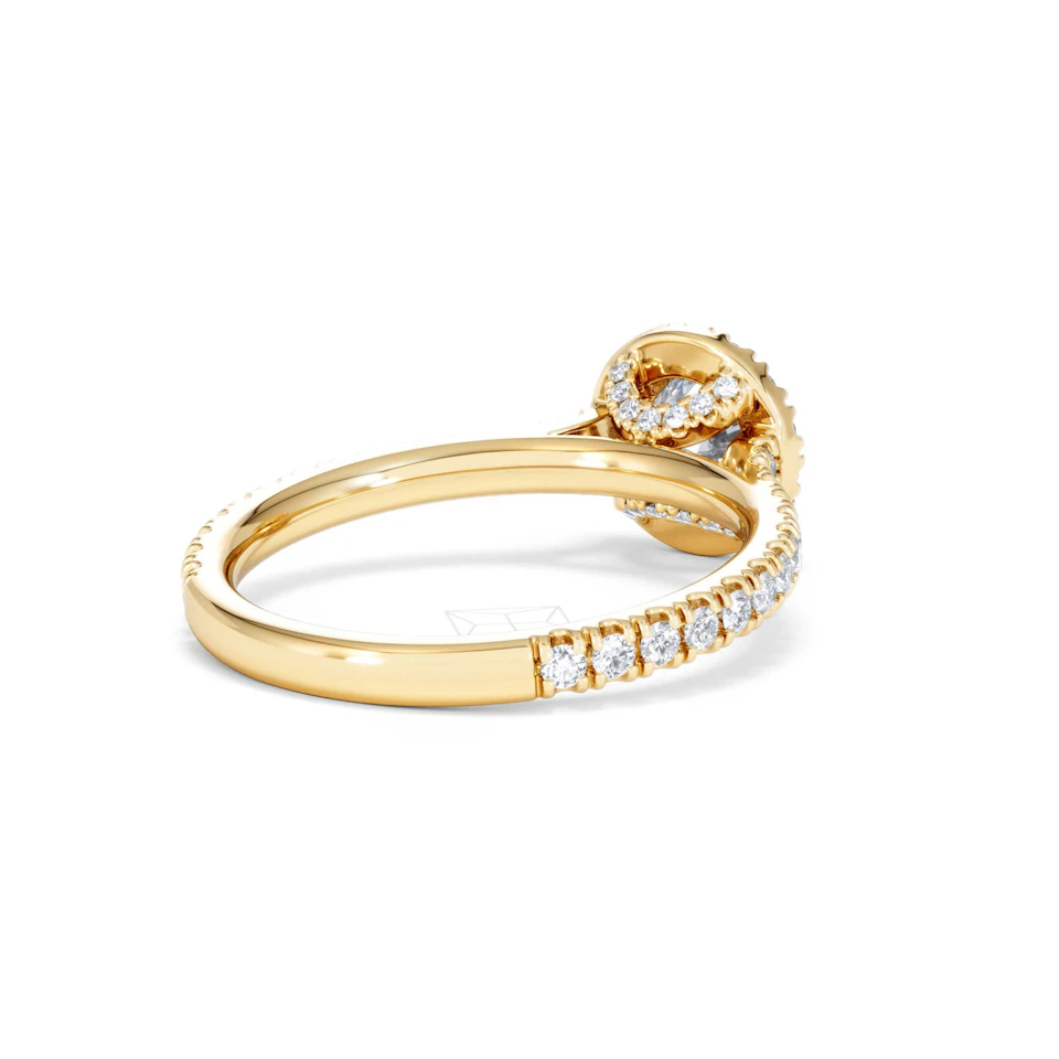 Reina Lab Diamond Halo Engagement Ring in 18K Gold 1.10ct F/VS1