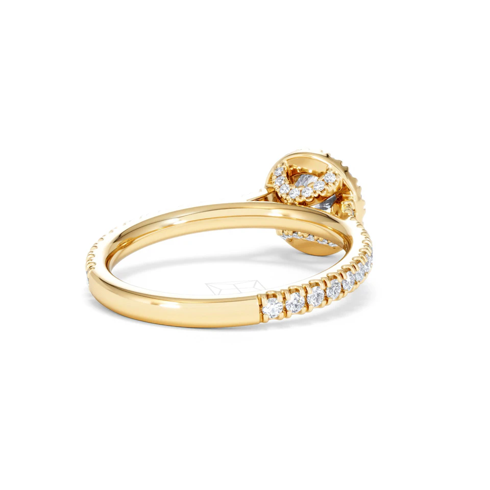 Reina Lab Diamond Halo Engagement Ring in 18K Gold 1.10ct F/VS1