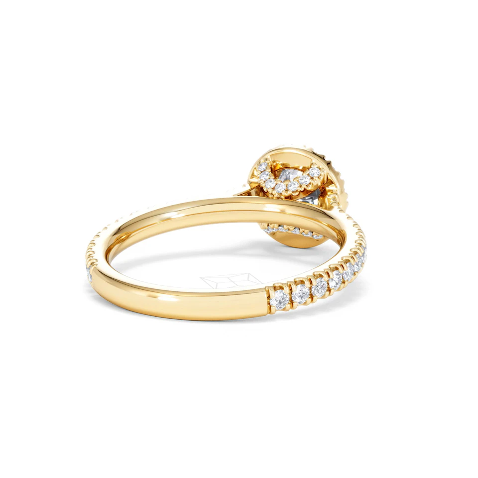 Reina Lab Diamond Halo Engagement Ring in 18K Gold 1.10ct F/VS1