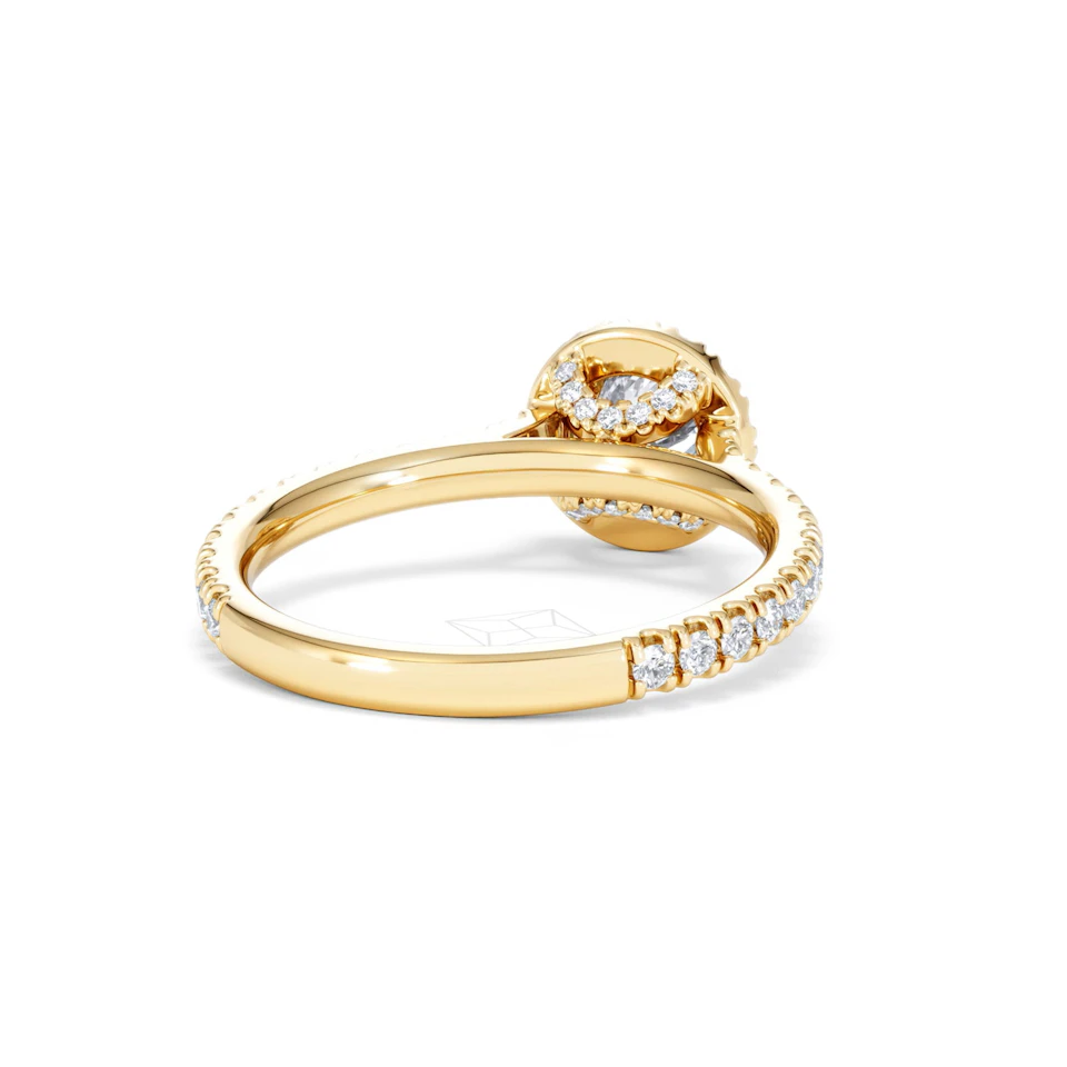 Reina Lab Diamond Halo Engagement Ring in 18K Gold 1.10ct F/VS1