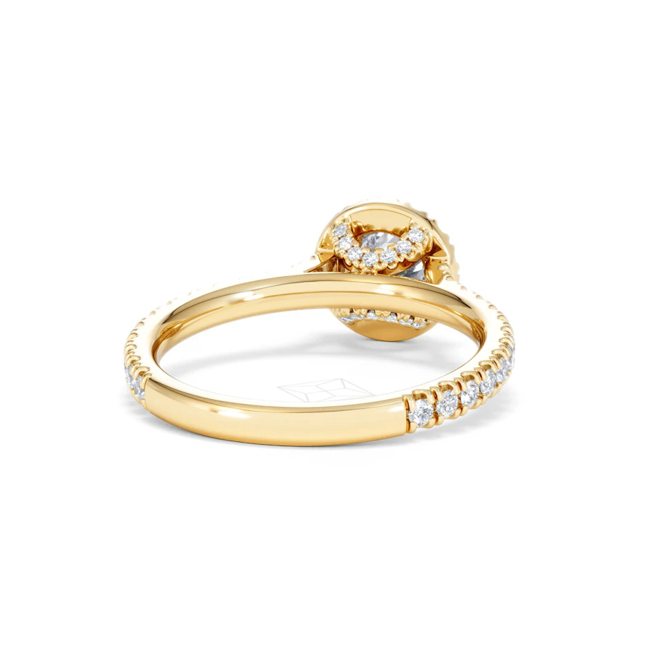 Reina Lab Diamond Halo Engagement Ring in 18K Gold 1.10ct F/VS1