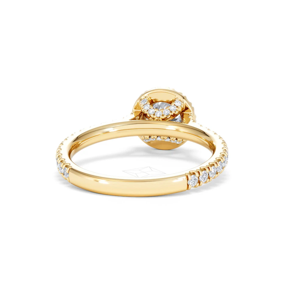 Reina Lab Diamond Halo Engagement Ring in 18K Gold 1.10ct F/VS1