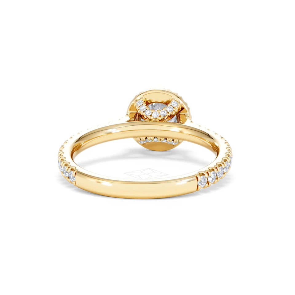 Reina Lab Diamond Halo Engagement Ring in 18K Gold 1.10ct F/VS1
