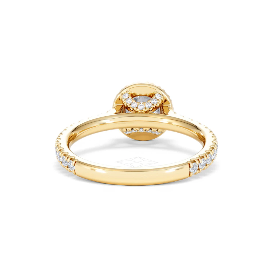 Reina Lab Diamond Halo Engagement Ring in 18K Gold 1.10ct F/VS1
