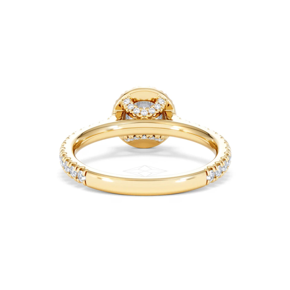 Reina Lab Diamond Halo Engagement Ring in 18K Gold 1.10ct F/VS1