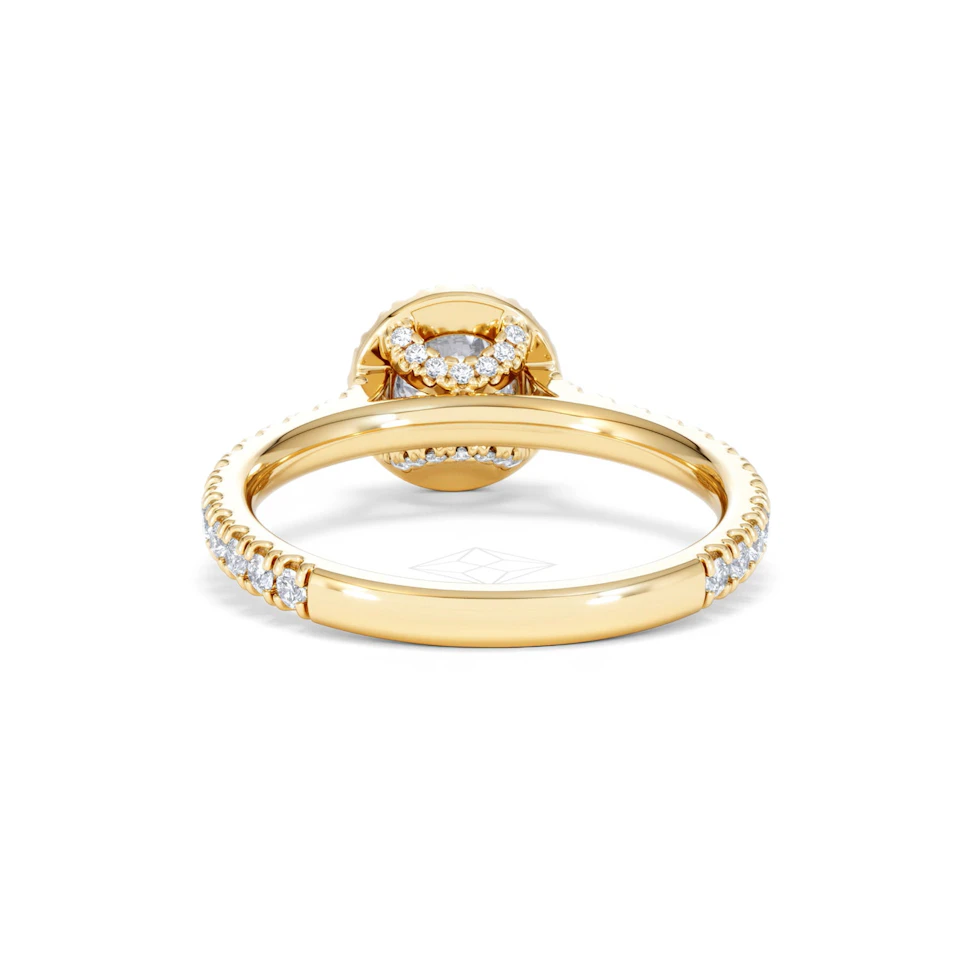 Reina Lab Diamond Halo Engagement Ring in 18K Gold 1.10ct F/VS1
