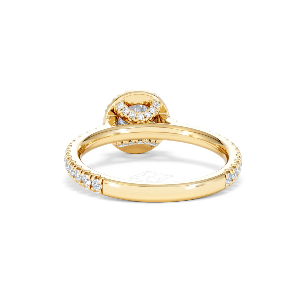 Reina Lab Diamond Halo Engagement Ring in 18K Gold 1.10ct F/VS1