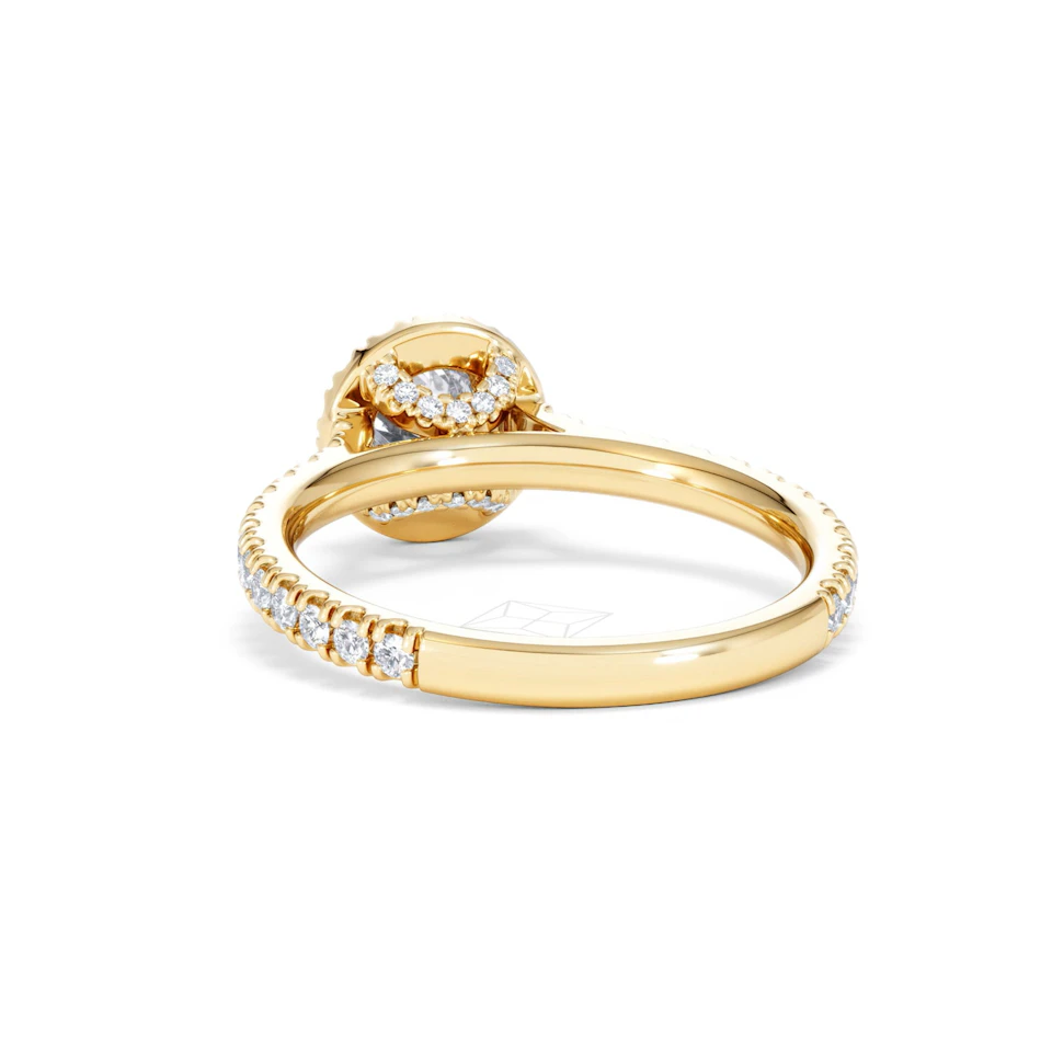 Reina Lab Diamond Halo Engagement Ring in 18K Gold 1.10ct F/VS1