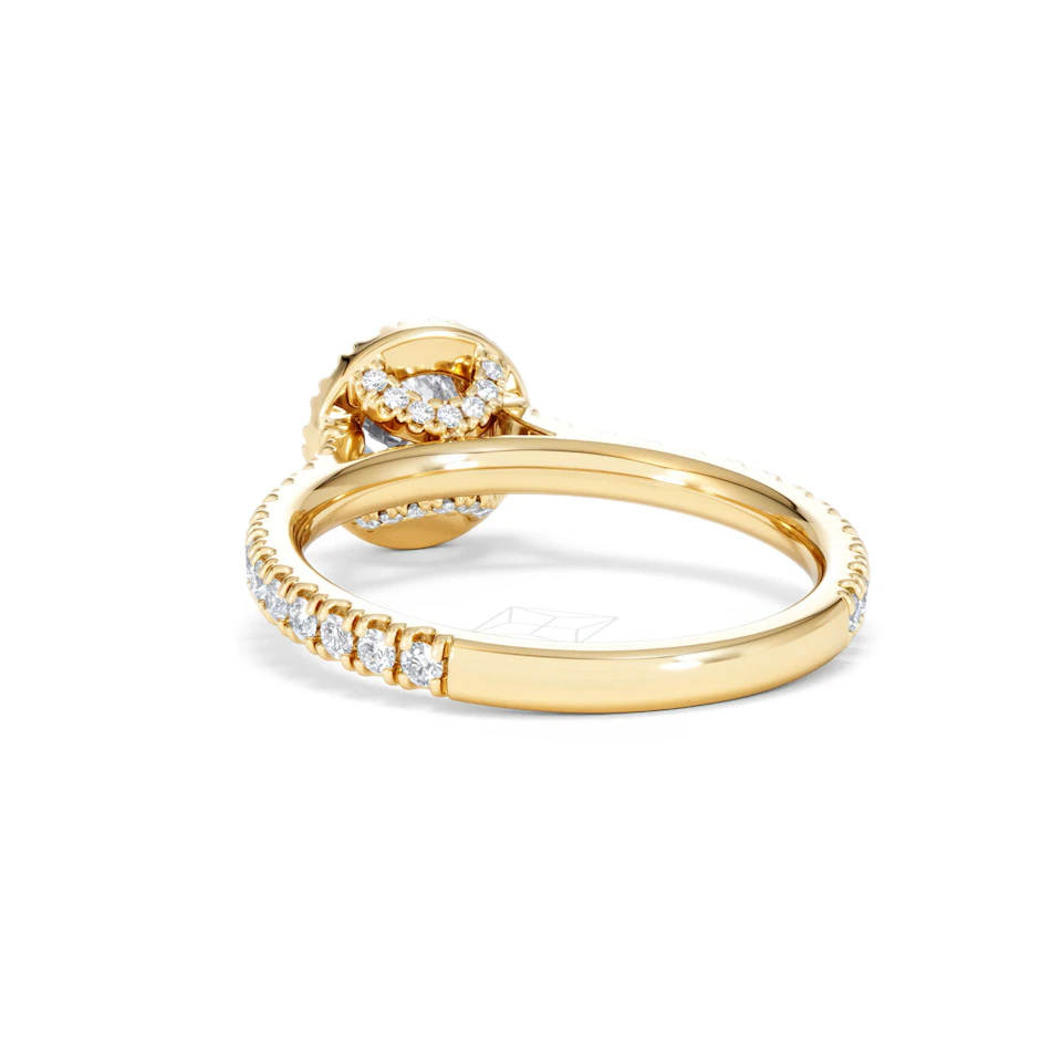 Reina Lab Diamond Halo Engagement Ring in 18K Gold 1.10ct F/VS1