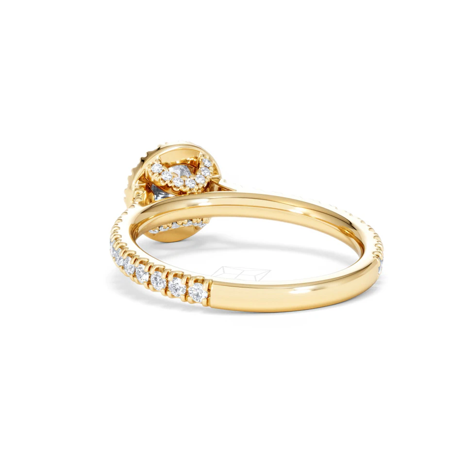 Reina Lab Diamond Halo Engagement Ring in 18K Gold 1.10ct F/VS1