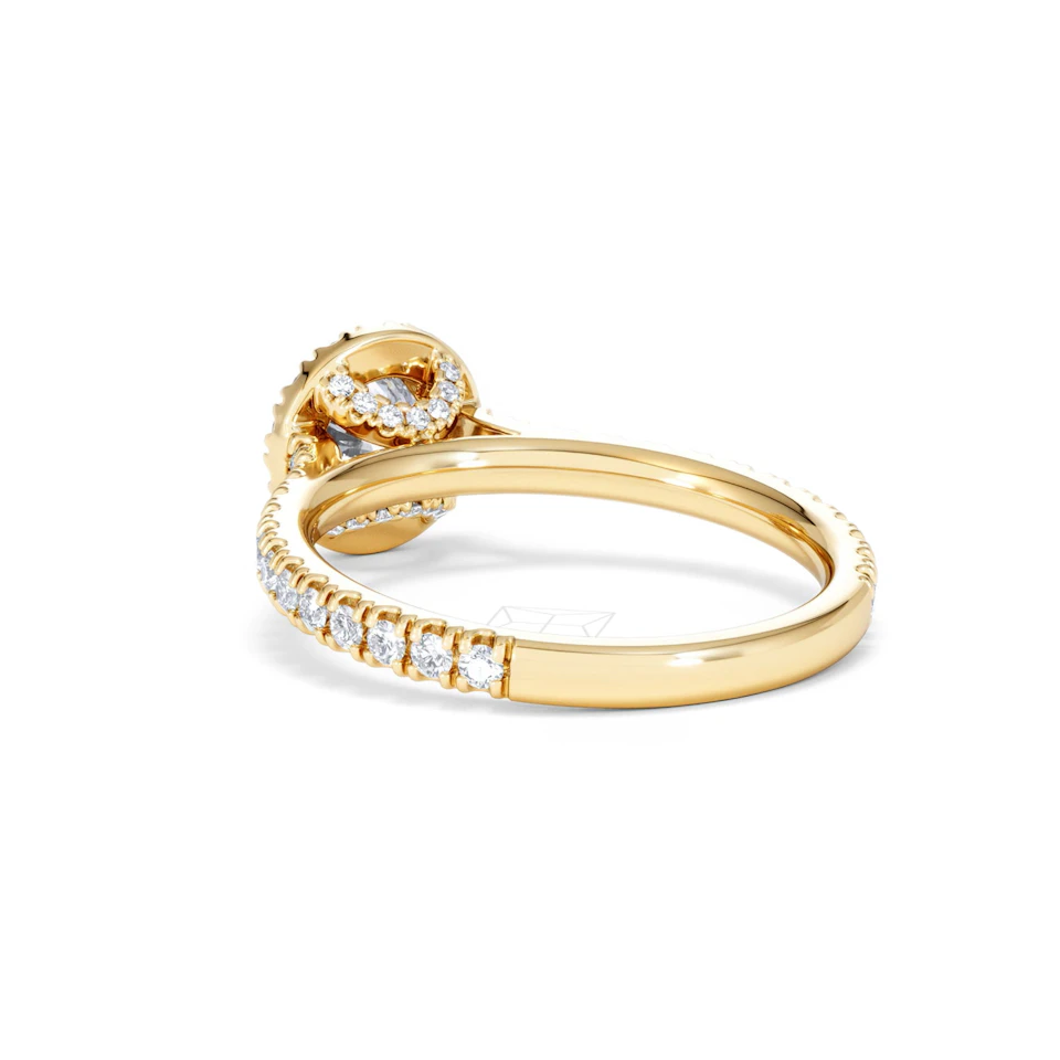Reina Lab Diamond Halo Engagement Ring in 18K Gold 1.10ct F/VS1