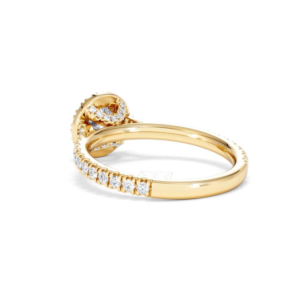 Reina Lab Diamond Halo Engagement Ring in 18K Gold 1.10ct F/VS1